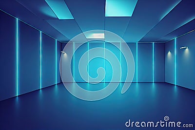 Abstract empty showroom space with lights Stock Photo