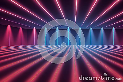 Abstract empty showroom space with lights Stock Photo