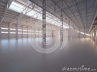 Abstract Empty Warehouse Interior Stock Photo