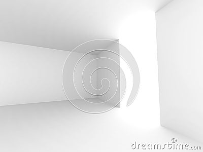 Abstract empty white room interior Cartoon Illustration