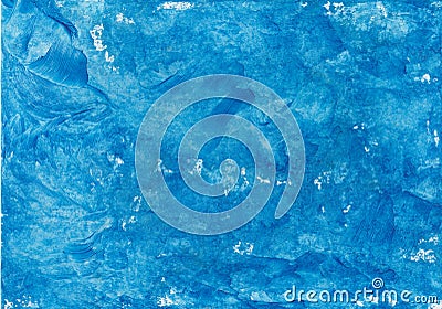 Abstract encaustic painting in blue Stock Photo