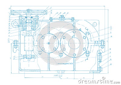 Abstract engineering drawing vector background Vector Illustration