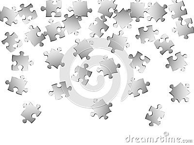 Abstract enigma jigsaw puzzle metallic silver Vector Illustration