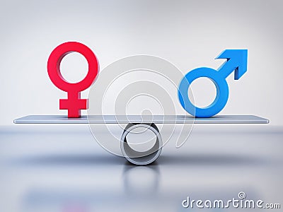 Abstract equality of men and women Stock Photo