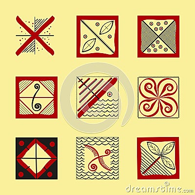 Abstract ethnic symbols Vector Illustration