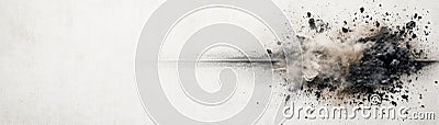 Abstract explosion of dust and particles on a blank background, creating a dramatic visual effect for design and art Stock Photo