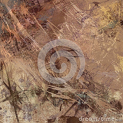 Abstract expressionism modern art design in brown and beige hues Stock Photo