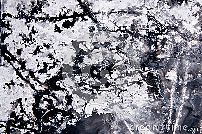 Abstract expressionism pattern. Style of drip painting. Black an Stock Photo