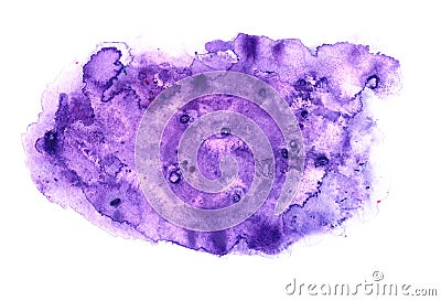 Abstract expressive purple watercolor stain Stock Photo