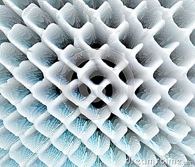 Abstract extruded grid pattern 3D illustration Cartoon Illustration