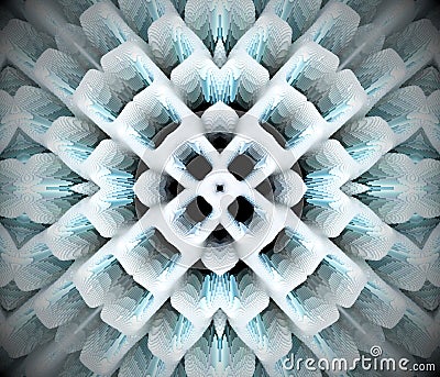 Abstract extruded mandala 3D illustration Cartoon Illustration