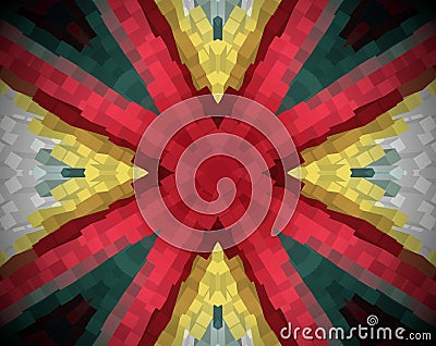 Abstract extruded mandala 3D illustration Stock Photo