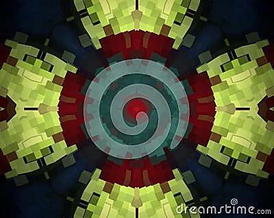 Abstract extruded mandala 3D illustration Stock Photo