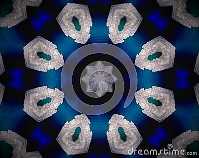 Abstract extruded mandala 3D illustration Stock Photo