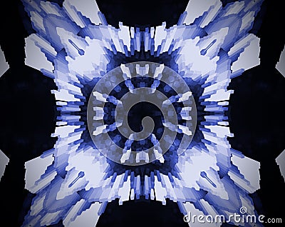 Abstract extruded mandala 3D illustration cross Stock Photo