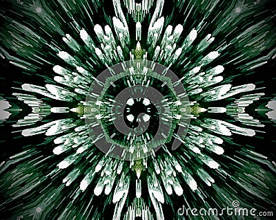 Abstract extruded mandala 3D illustration cross Stock Photo