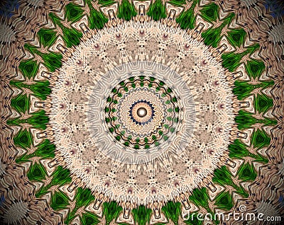 Abstract extruded mandala 3D illustration Cartoon Illustration