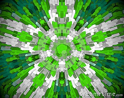 Abstract extruded mandala 3D illustration Stock Photo