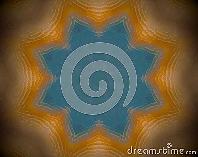 Abstract extruded mandala 3D illustration Stock Photo