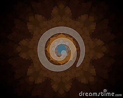 Abstract extruded mandala 3D illustration Stock Photo