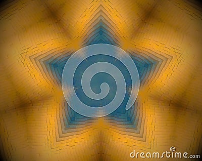 Abstract extruded mandala 3D illustration Stock Photo