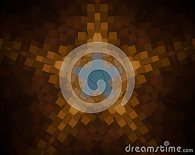 Abstract extruded mandala 3D illustration Stock Photo