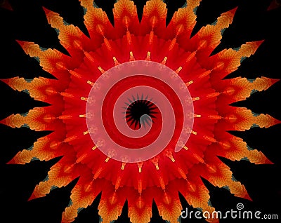 Abstract extruded mandala 3D illustration Stock Photo