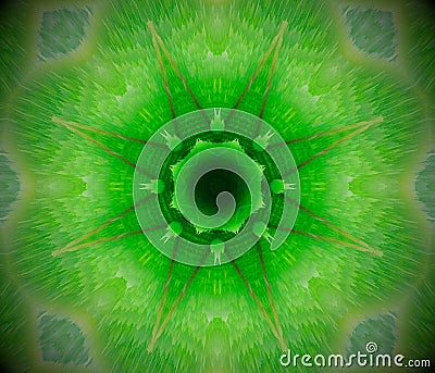 Abstract extruded mandala 3D illustration Cartoon Illustration