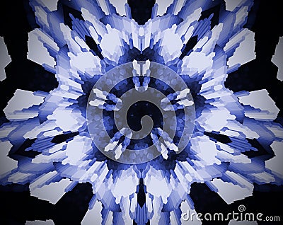 Abstract extruded mandala 3D illustration 5 sided star Stock Photo