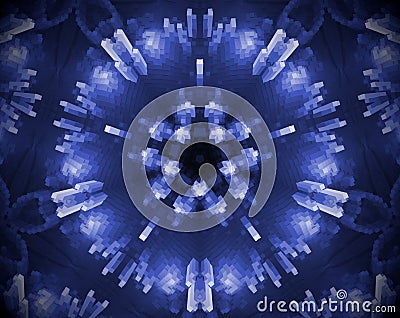 Abstract extruded mandala 3D illustration 5 sided star Stock Photo