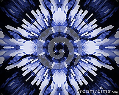 Abstract extruded mandala 3D illustration 4 sided star Stock Photo