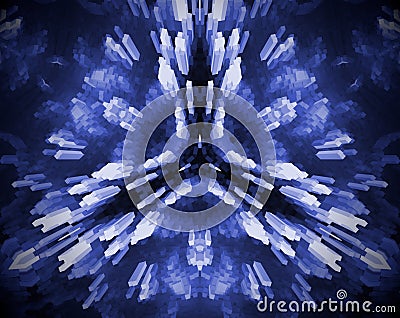 Abstract extruded mandala 3D illustration 3 sided star Stock Photo