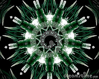 Abstract extruded mandala 3D illustration 9 sided star Stock Photo