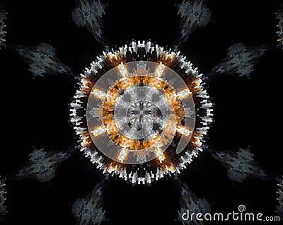 Abstract extruded mandala 8 sided star Stock Photo