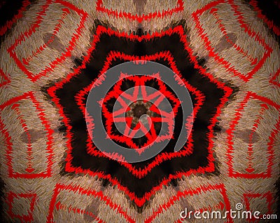 Abstract extruded mandala 7 sided star Stock Photo