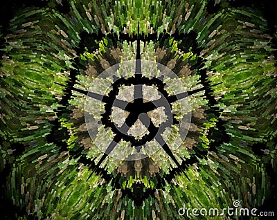 Abstract extruded mandala 5 sided star Stock Photo