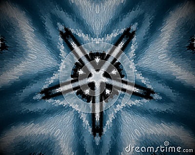 Abstract extruded mandala 5 sided star Stock Photo