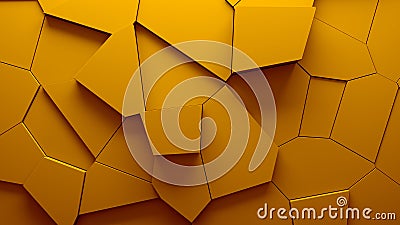 abstract extruded voronoi blocks background minimal orange clean corporate wall 3d geometric surface illustration polygonal Cartoon Illustration