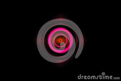 Abstract eye pink light effect with sound waves oscillating background Stock Photo