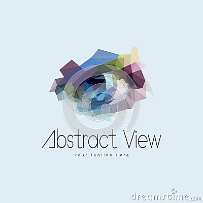 Abstract Eyes View mosaic logo template design for brand or company and other Vector Illustration