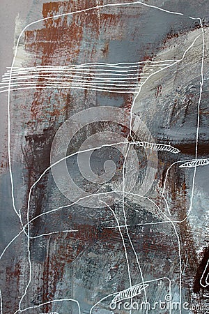 Abstract face. Fragment of contemporary art on canvas. Human duality Stock Photo