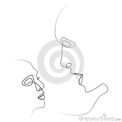 Abstract face one line Vector Illustration