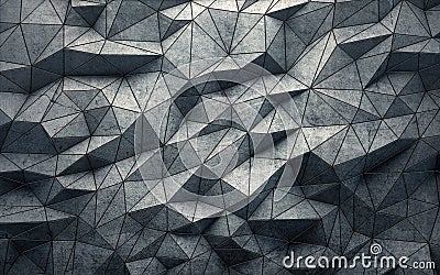 Abstract faceted geometric concrete background. 3d rendering Stock Photo