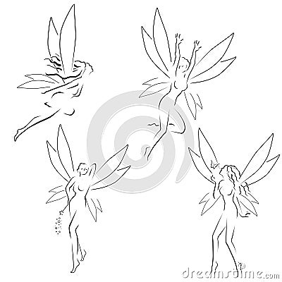 Abstract fairies Vector Illustration