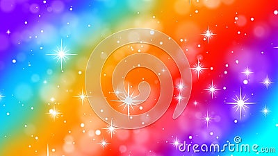 Abstract Fantasy Colorful Sparkling Starry Rainbow With Blurry Sharp Glitter Sparkle Particles Background Stock Photo