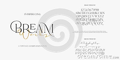 Abstract Fashion font alphabet. Minimal modern urban fonts for logo, brand etc. Typography typeface uppercase lowercase and number Vector Illustration