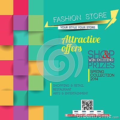 Abstract Fashion Sale Poster Vector Illustration