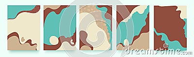 Abstract fashionable universal art templates in boho colors Vector Illustration