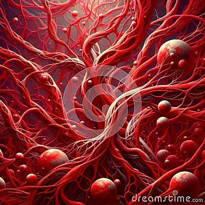 Abstract of fauna in red Stock Photo