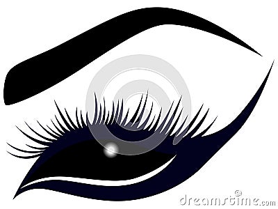 Abstract female eye with long lashes Vector Illustration
